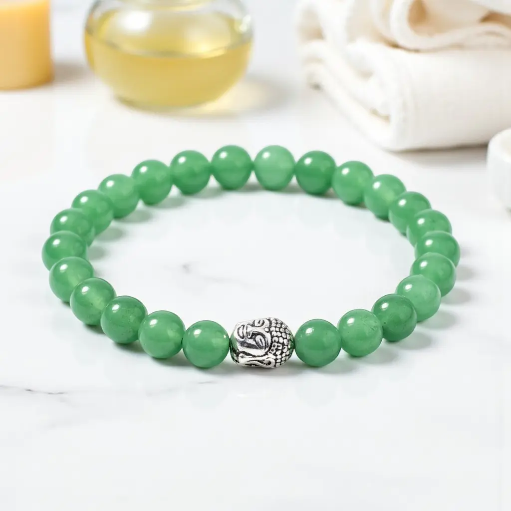 green aventurine buddha bracelet.webp