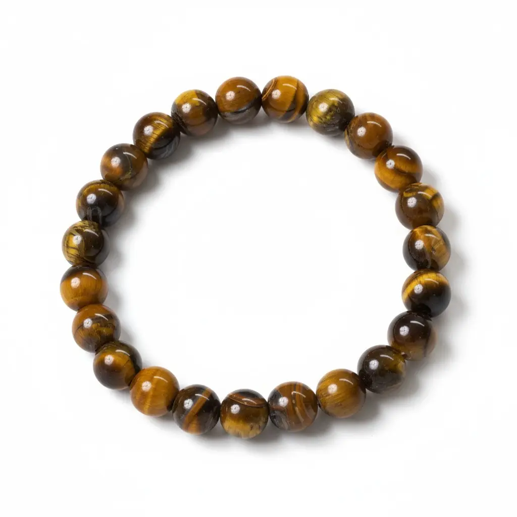 [Tiger Eye Bracelet for Men (24 Beads)] Tiger Eye Bracelet for Men (24 Beads)