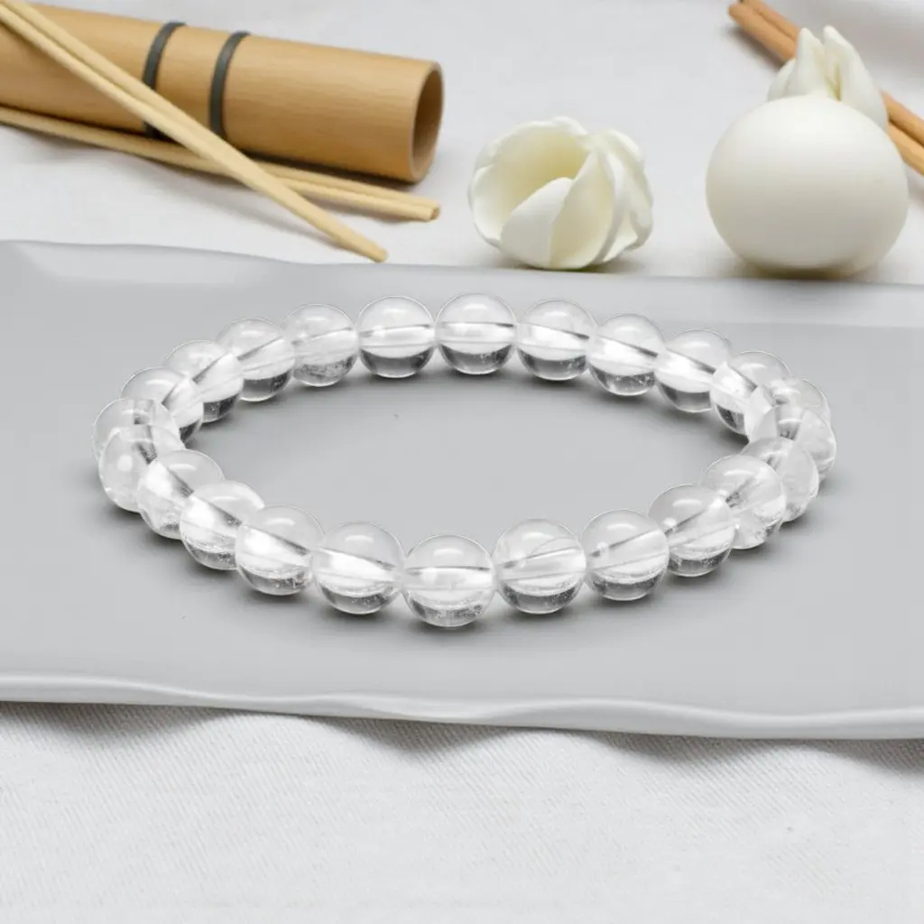[Clear Quartz Women Bracelet (21 Beads)] Clear Quartz Women Bracelet (21 Beads)