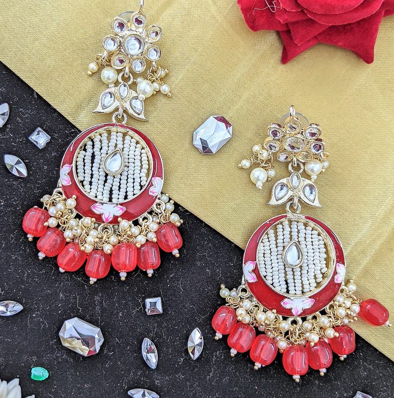 [ER66 RED] Enchanting Engagement Red Earrings Set